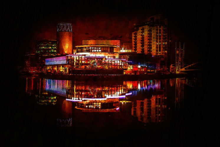 Salford Quay Watercolour